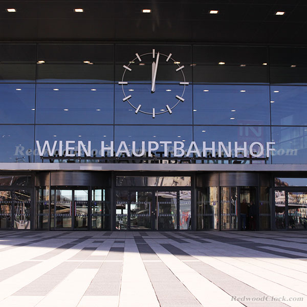 Vienna Entral Station Facade Clock